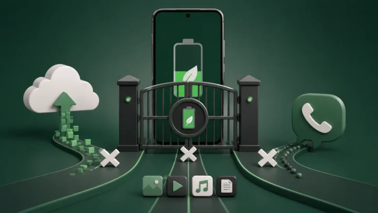 اختبار أوضاع بطارية تطبيق محلي على Android 14 وما تعرضه الإعدادات